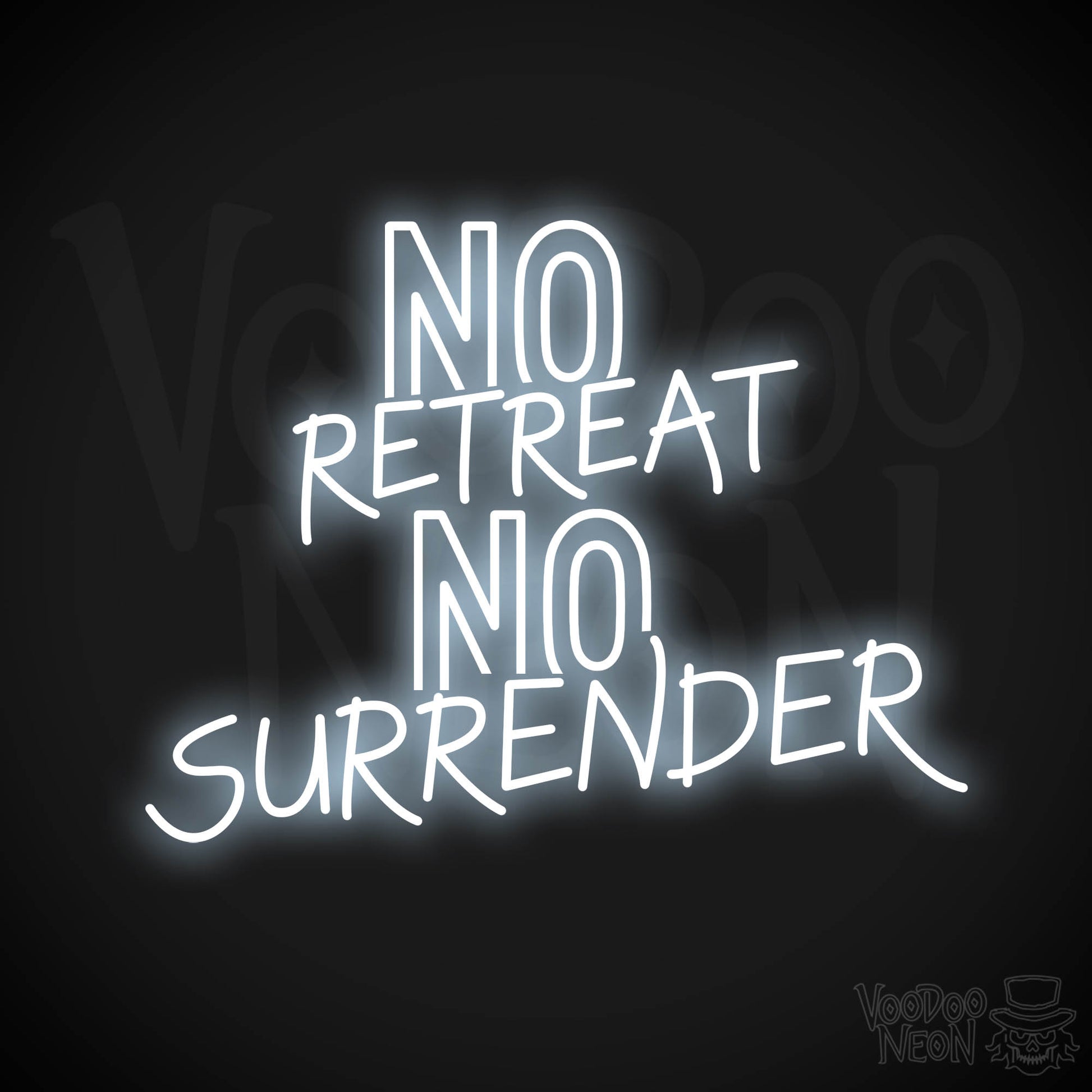 No Retreat, No Surrender LED Neon - Cool White