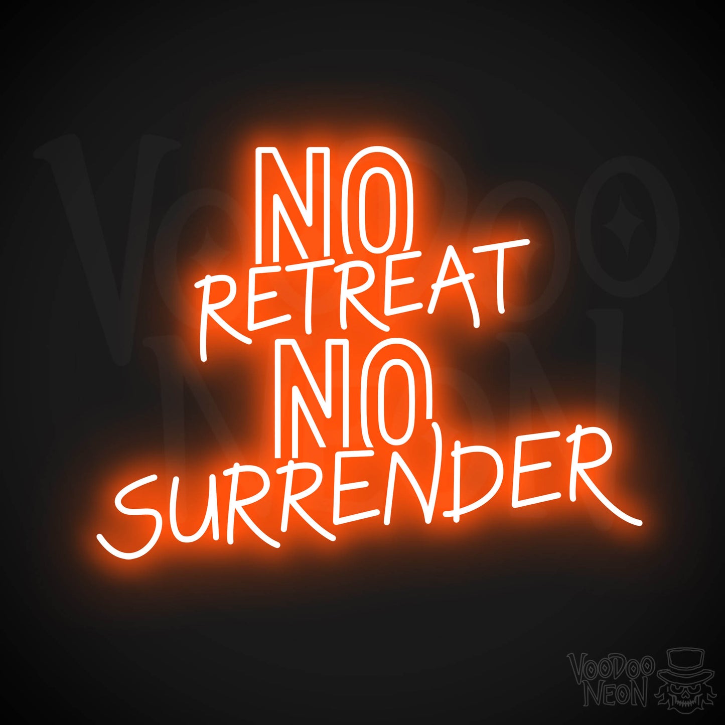 No Retreat, No Surrender LED Neon - Orange