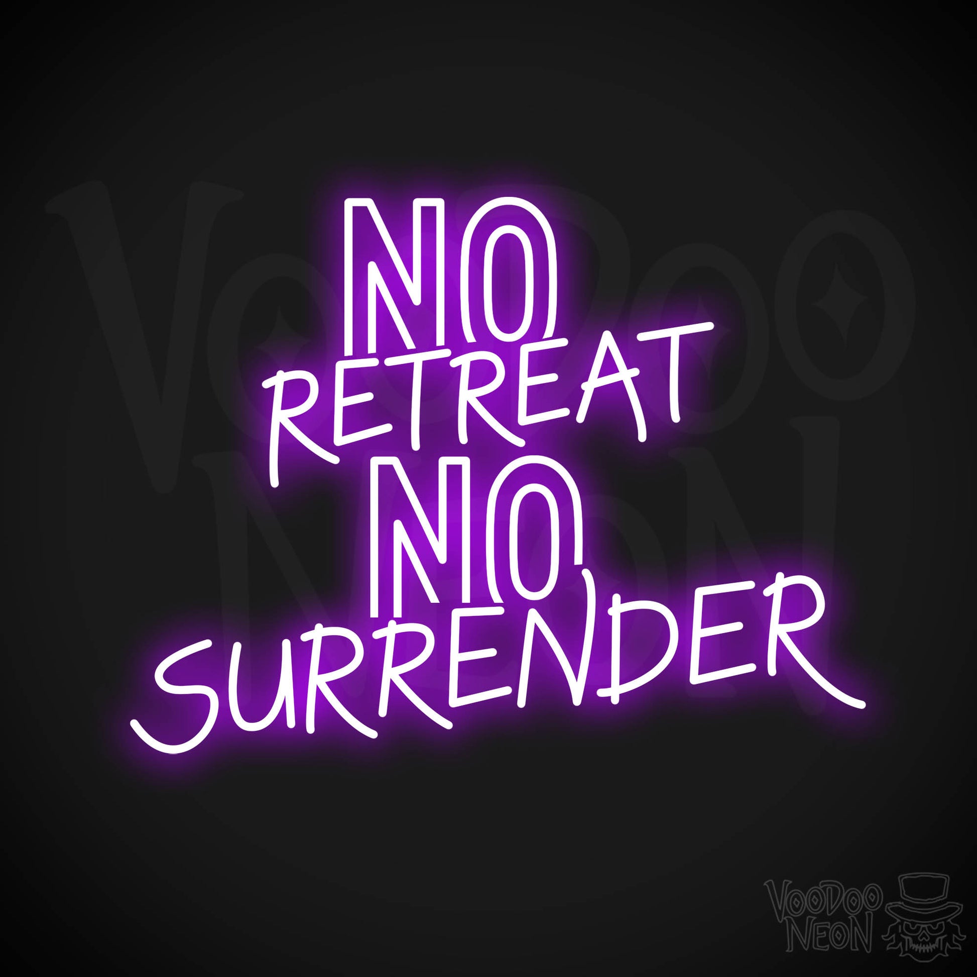 No Retreat, No Surrender LED Neon - Purple