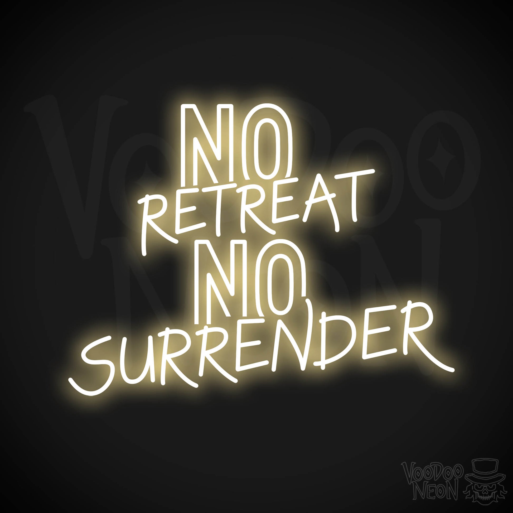 No Retreat, No Surrender LED Neon - Warm White