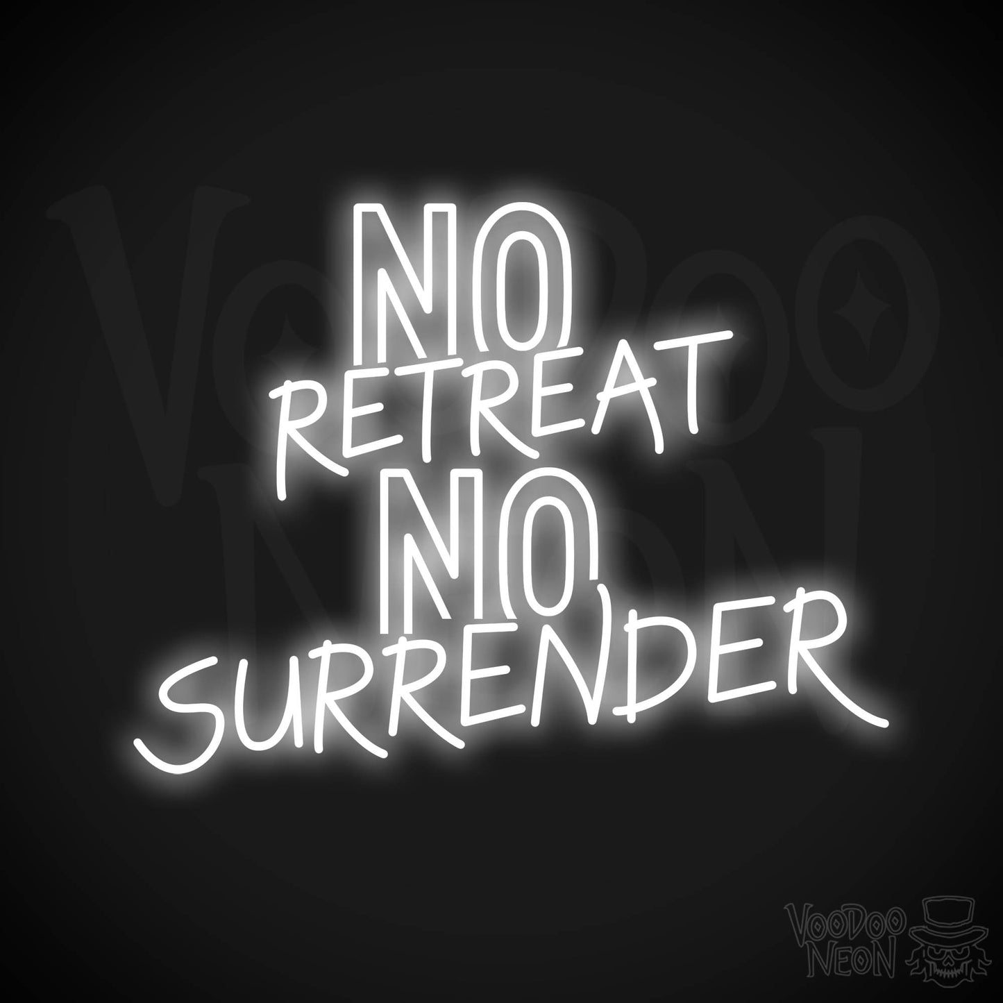 No Retreat, No Surrender LED Neon - White