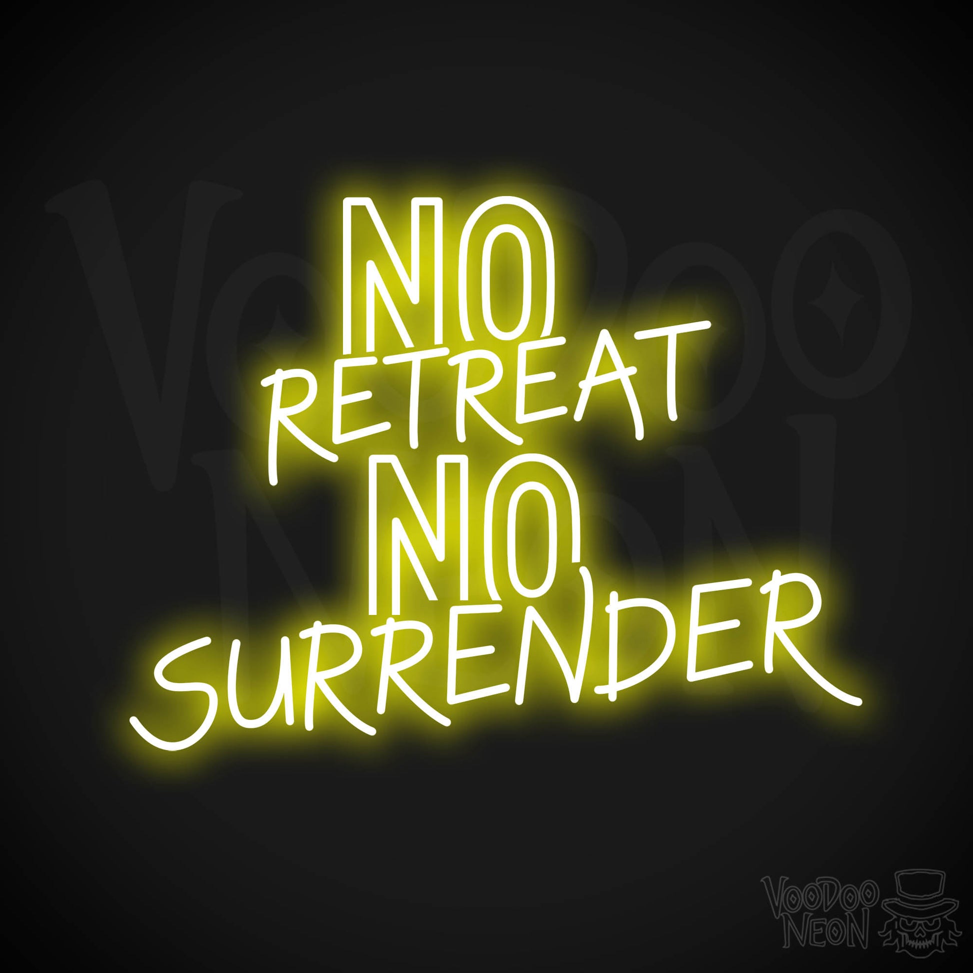 No Retreat, No Surrender LED Neon - Yellow