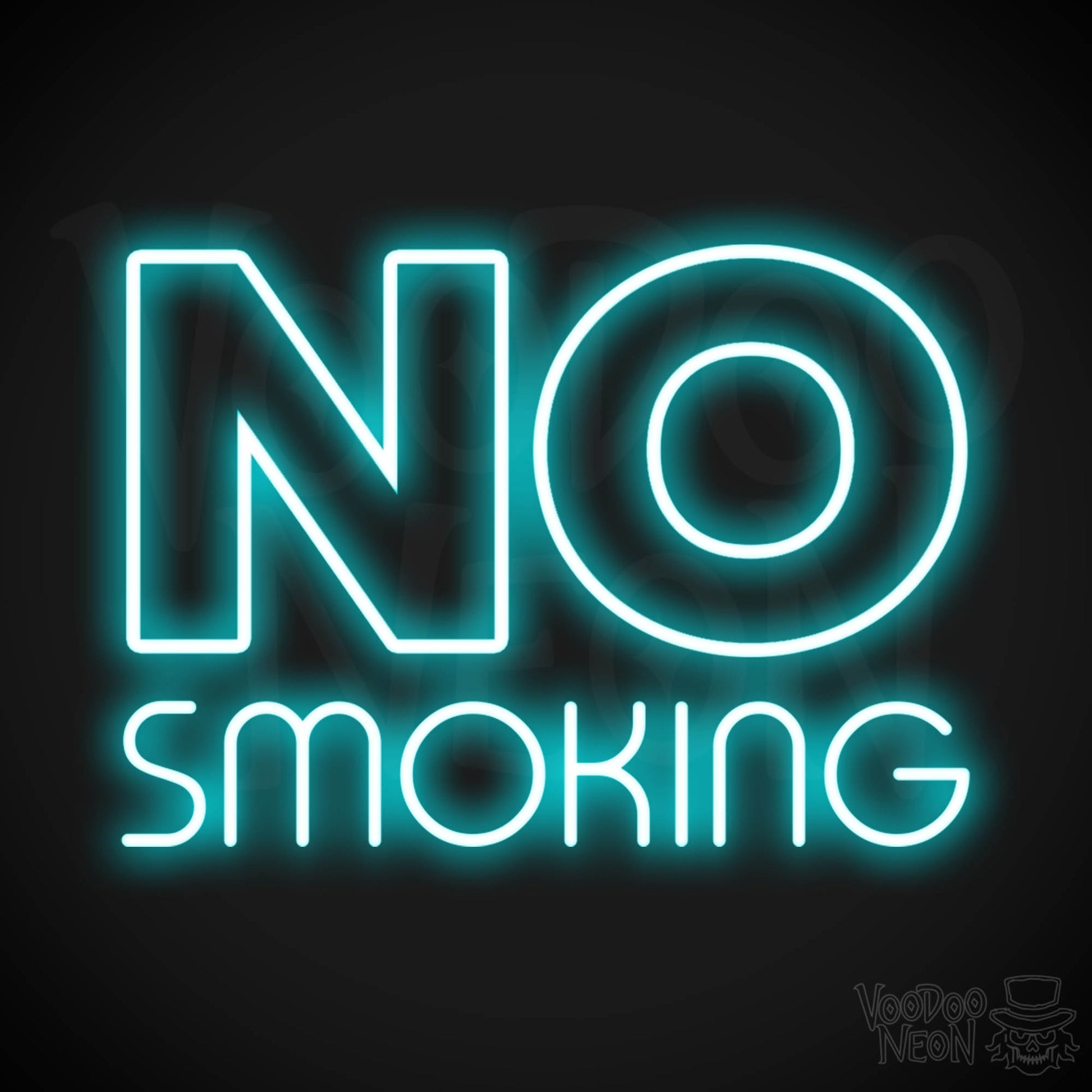 No Smoking LED Neon - Ice Blue