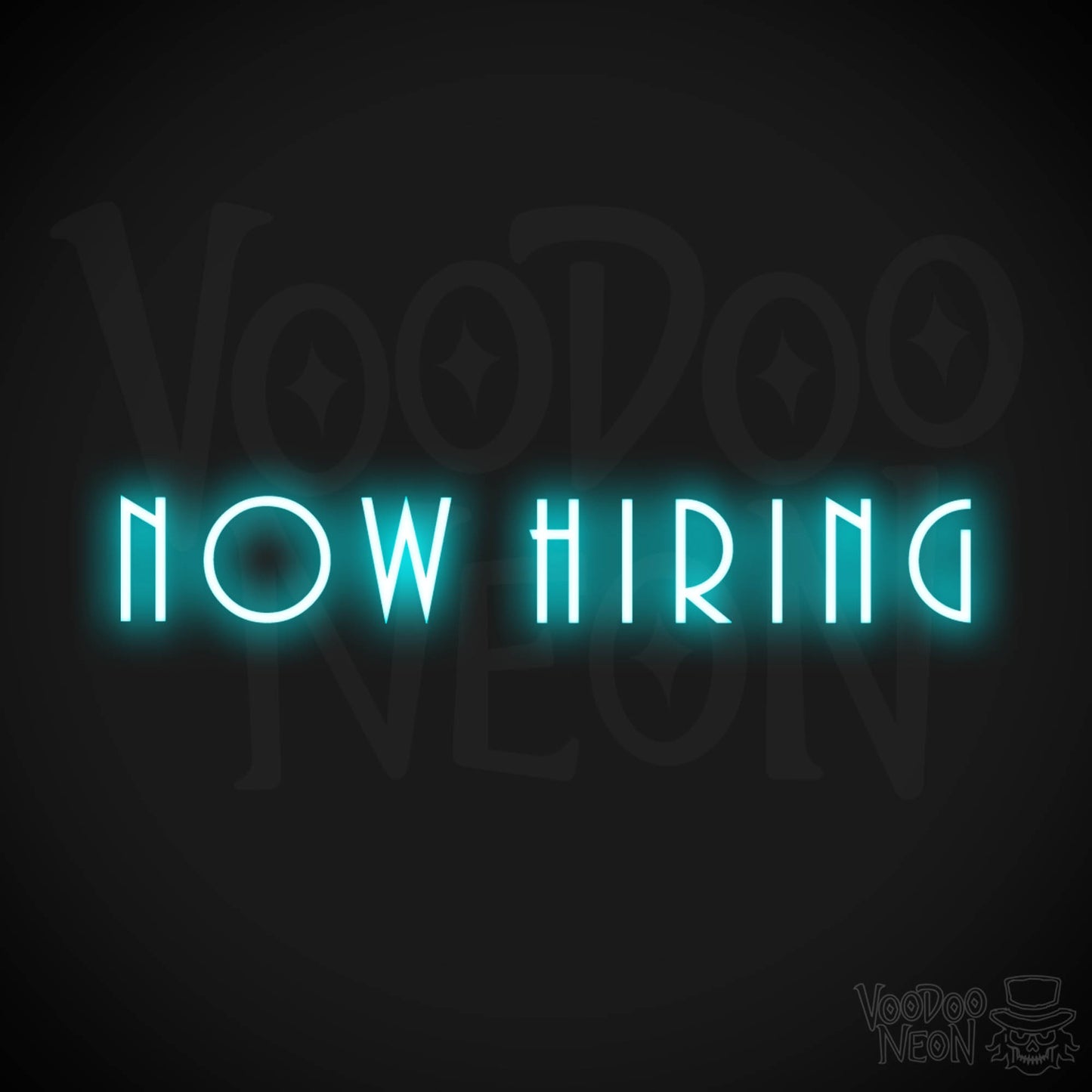 Now Hiring Neon Sign - Neon Now Hiring Sign - Business Sign - Color Ice Blue