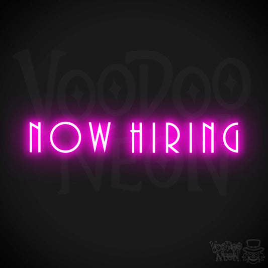 Now Hiring Neon Sign - Neon Now Hiring Sign - Business Sign - Color Pink