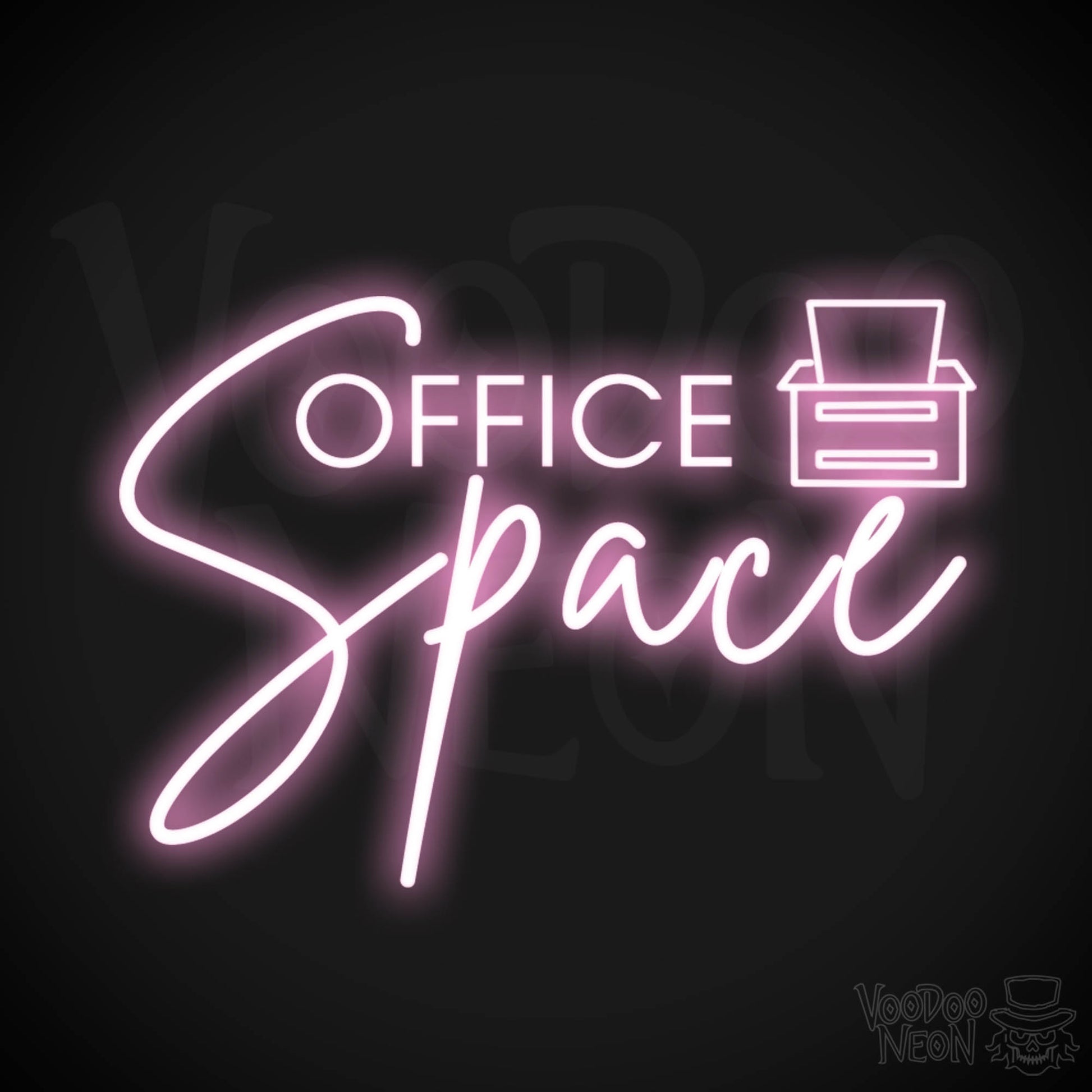 Office Space Neon Sign - Neon Office Space Sign - Color Light Pink