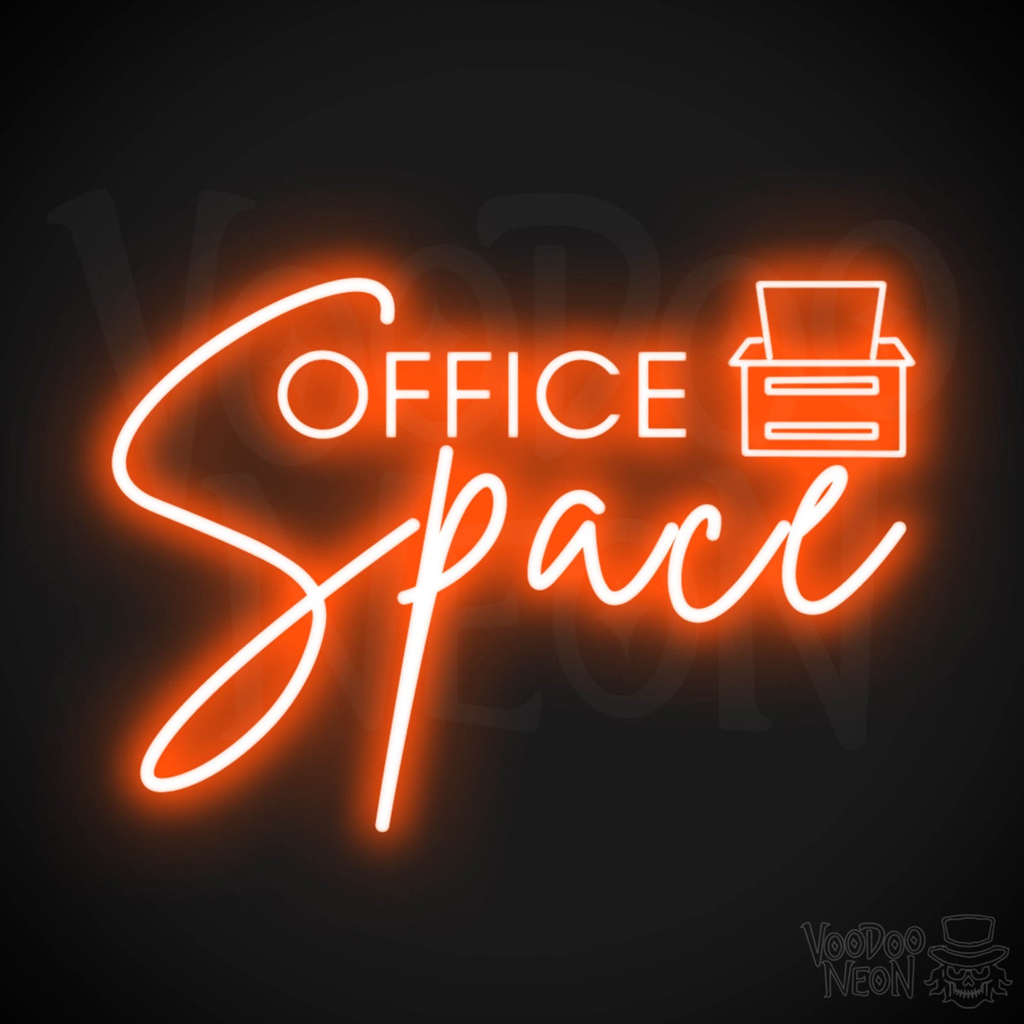 Office Space Neon Sign - Neon Office Space Sign - Color Orange