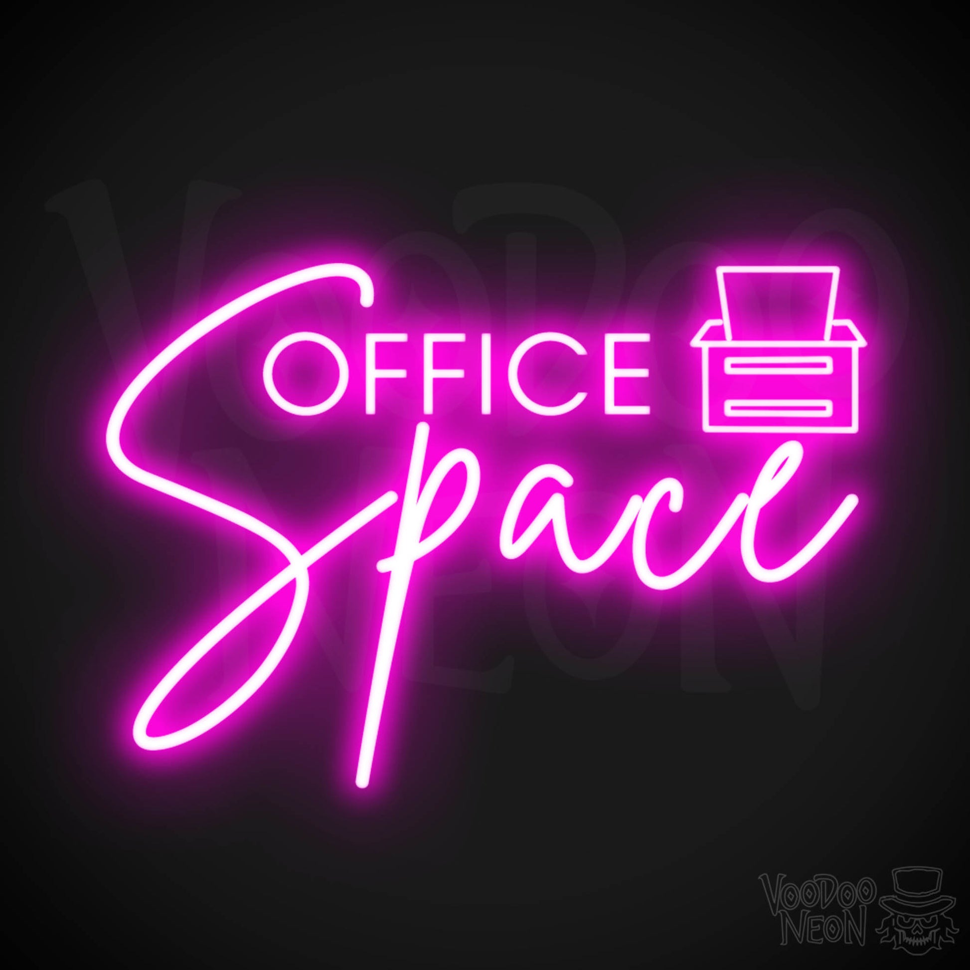 Office Space Neon Sign - Neon Office Space Sign - Color Pink