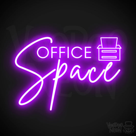 Office Space Neon Sign - Neon Office Space Sign - Color Purple
