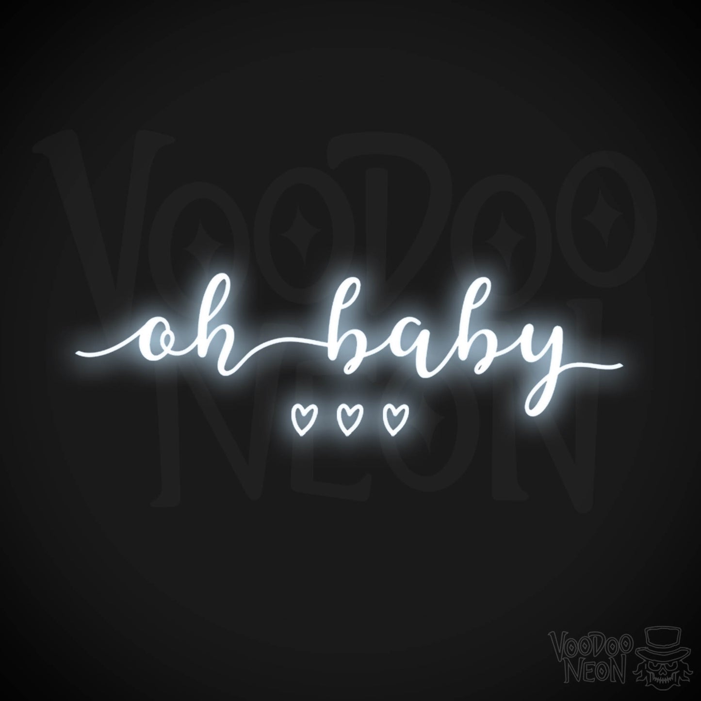 Oh Baby Neon Sign - Neon Oh Baby Sign - LED Wall Art - Color Cool White