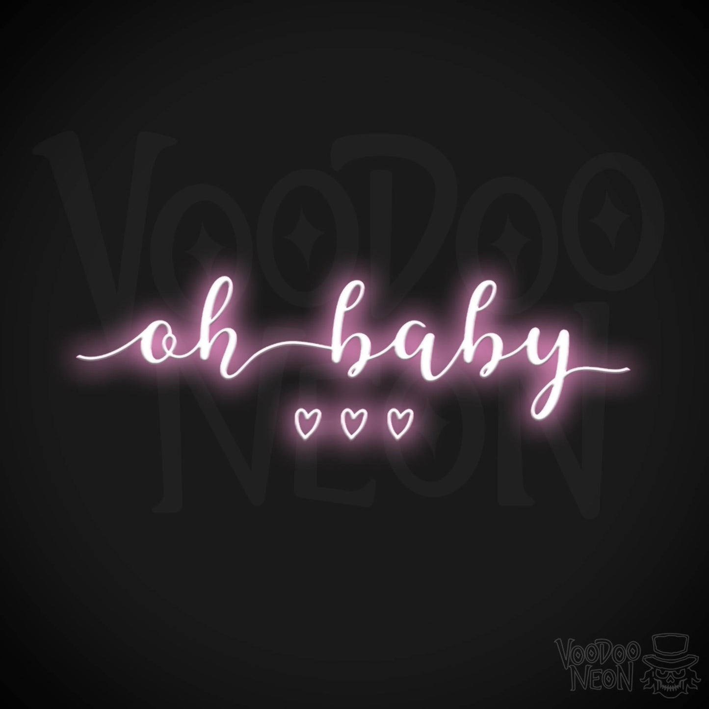 Oh Baby Neon Sign - Neon Oh Baby Sign - LED Wall Art - Color Light Pink