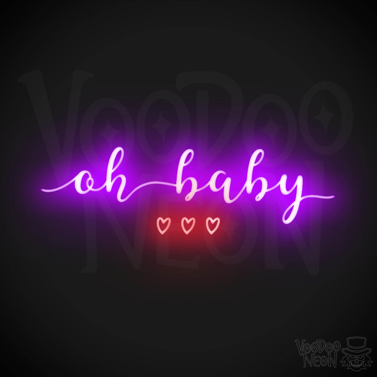 Oh Baby Neon Sign - Neon Oh Baby Sign - LED Wall Art - Color Multi-Color