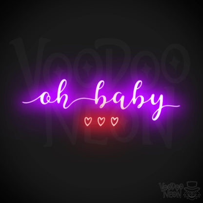 Oh Baby Neon Sign - Neon Oh Baby Sign - LED Wall Art - Color Multi-Color