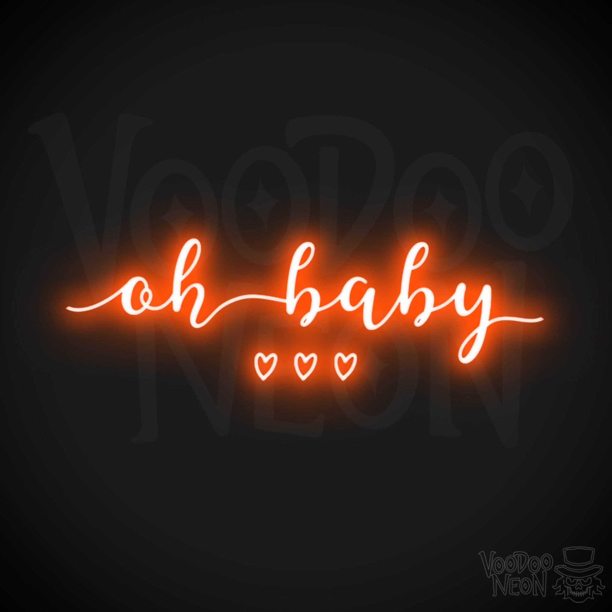 Oh Baby Neon Sign - Neon Oh Baby Sign - LED Wall Art - Color Orange