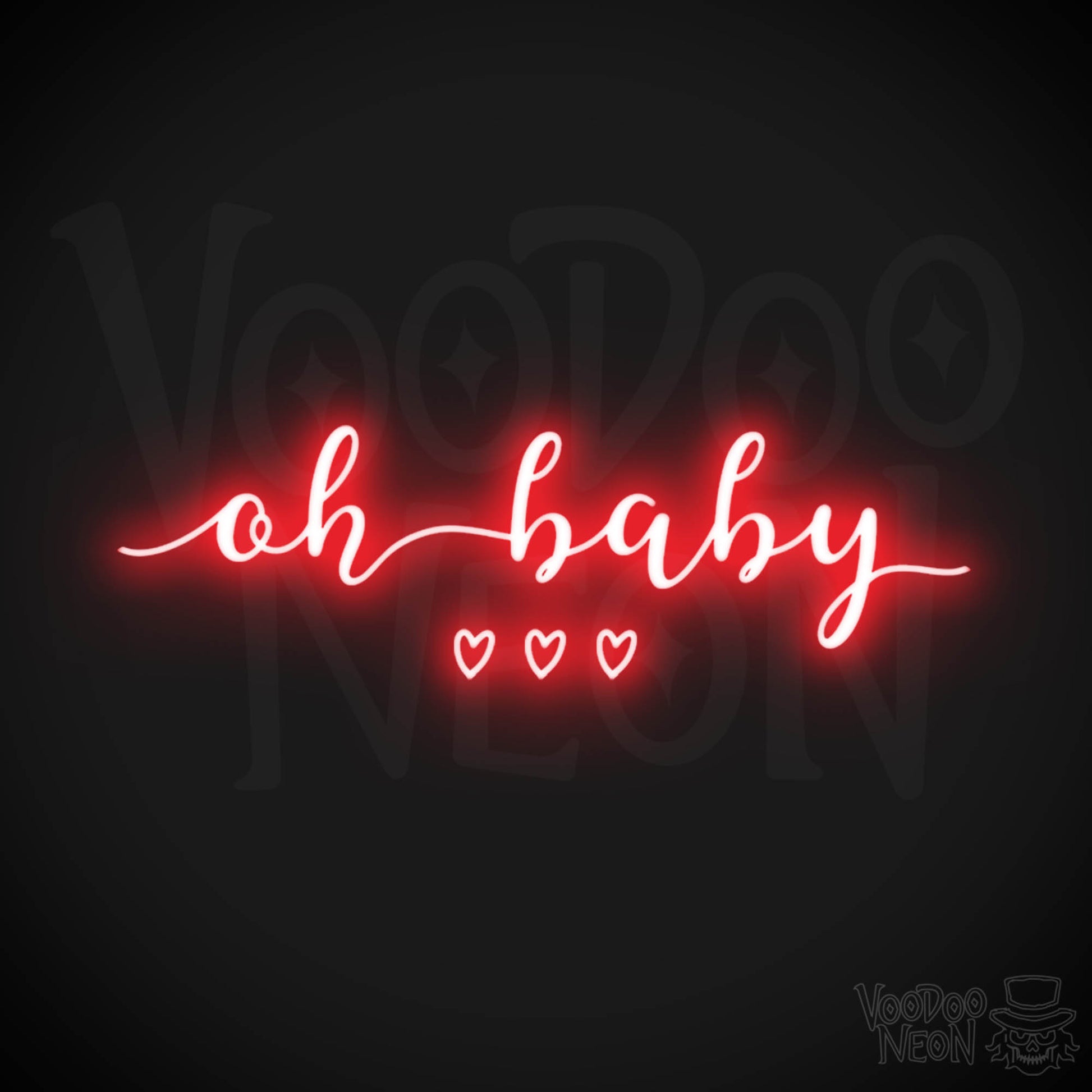 Oh Baby Neon Sign - Neon Oh Baby Sign - LED Wall Art - Color Red