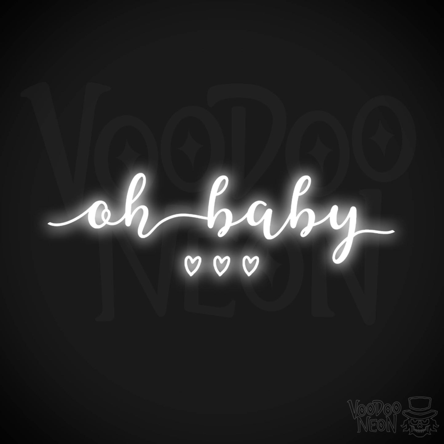 Oh Baby Neon Sign - Neon Oh Baby Sign - LED Wall Art - Color White