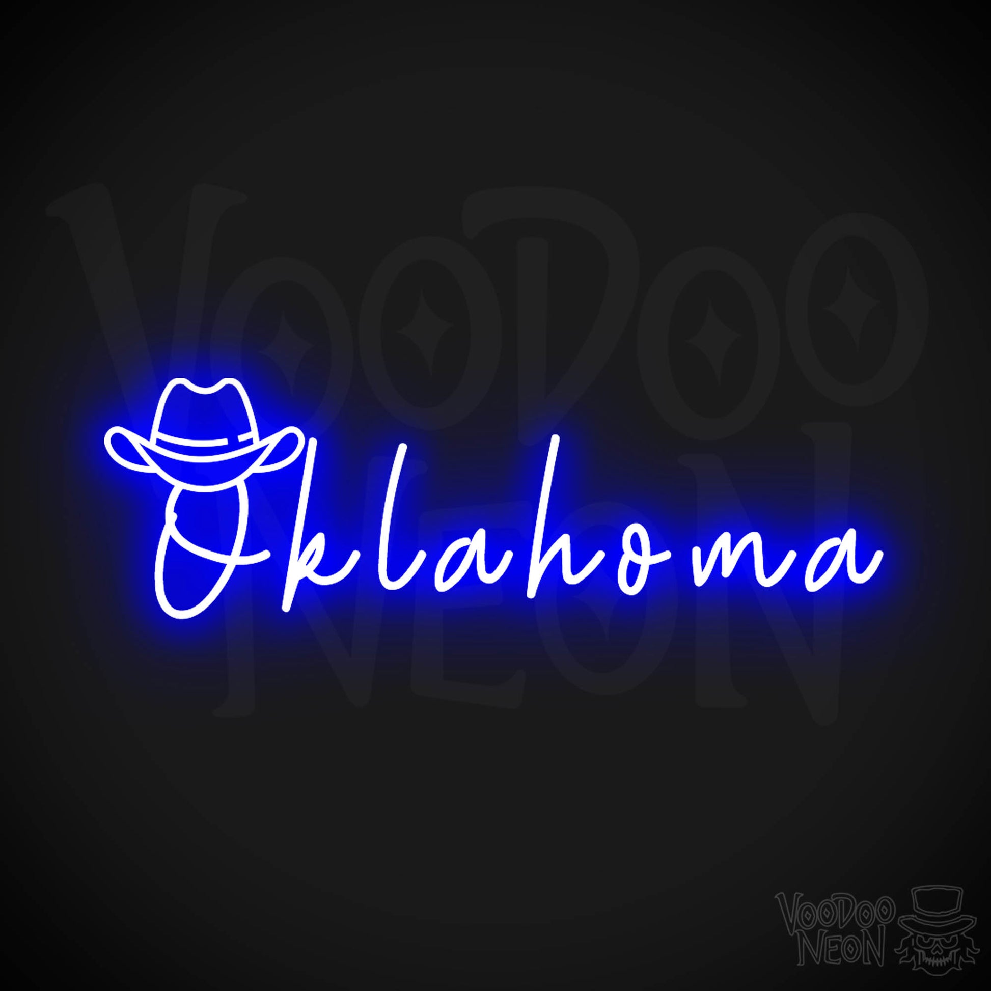 Oklahoma City Neon Sign - Neon Oklahoma City Sign - LED Signs - Wall Art - Color Dark Blue