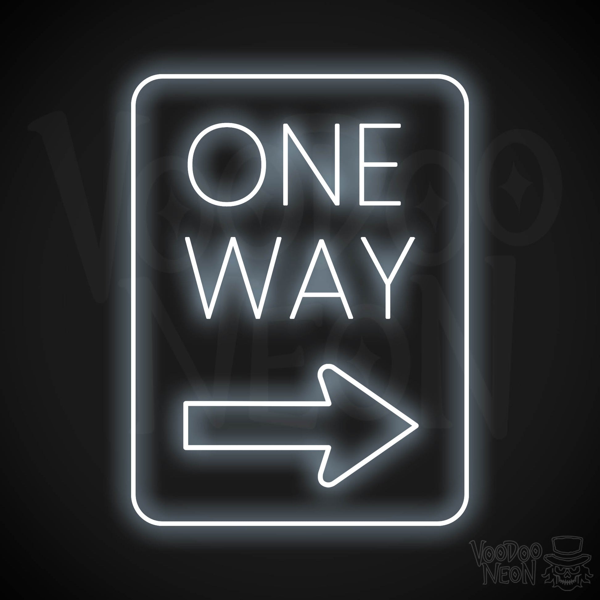 One Way Neon Sign - Cool White