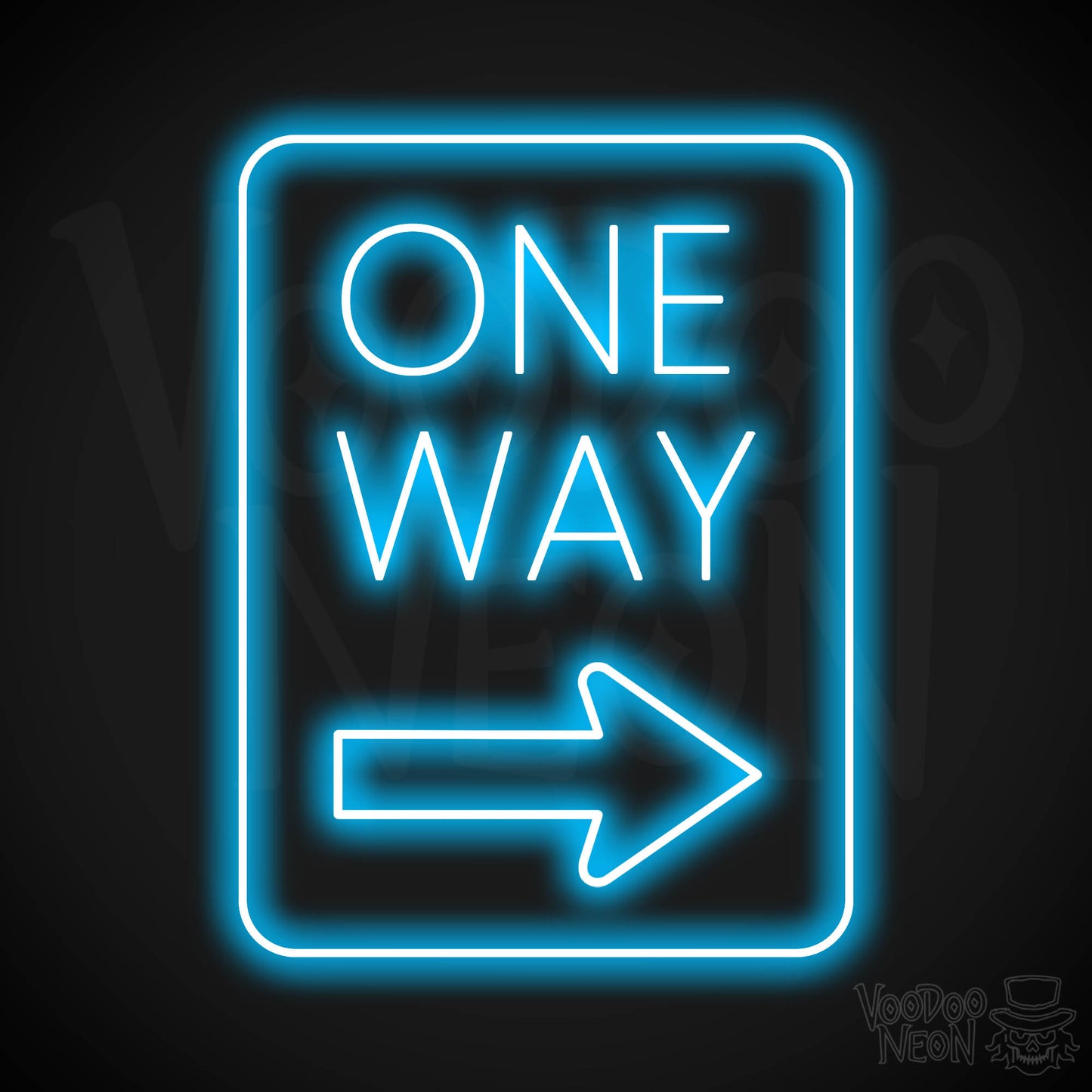 One Way Neon Sign - Dark Blue