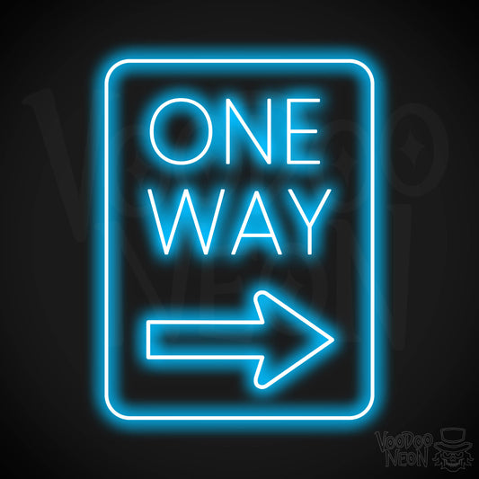 One Way Neon Sign - Dark Blue