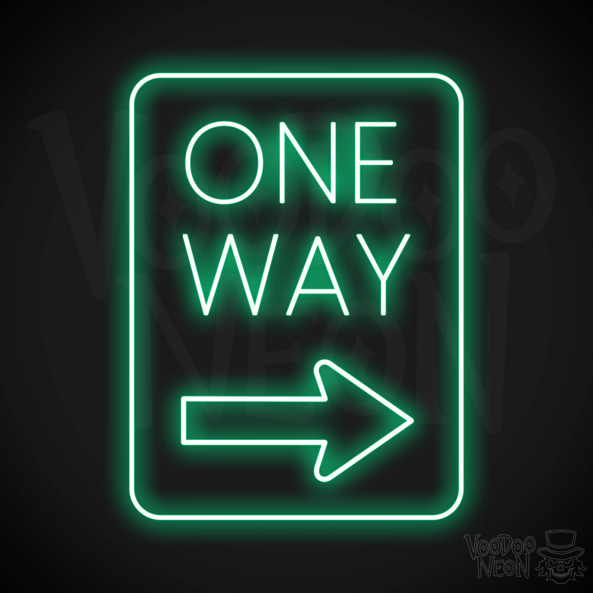 One Way Neon Sign - Green