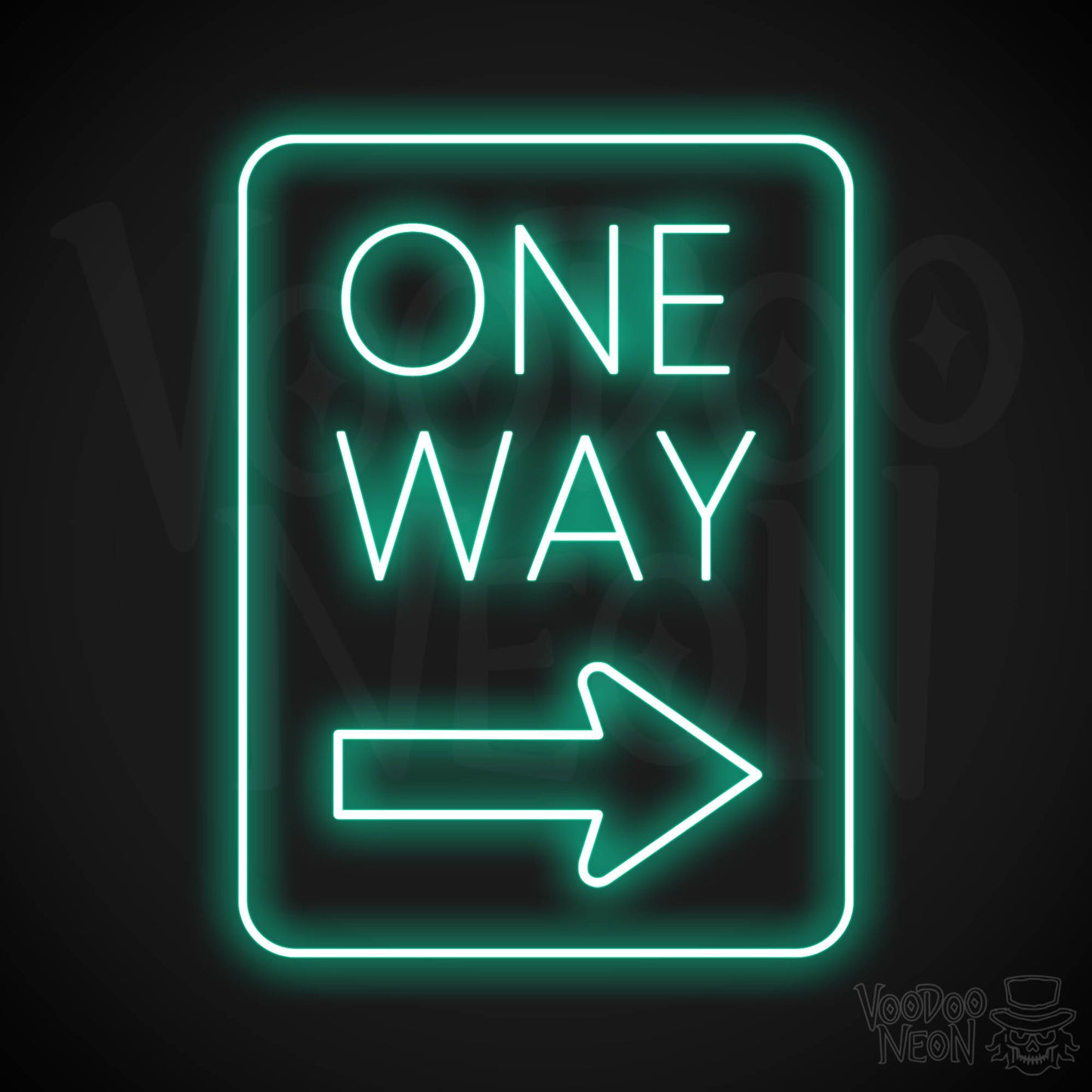 One Way Neon Sign - Light Green