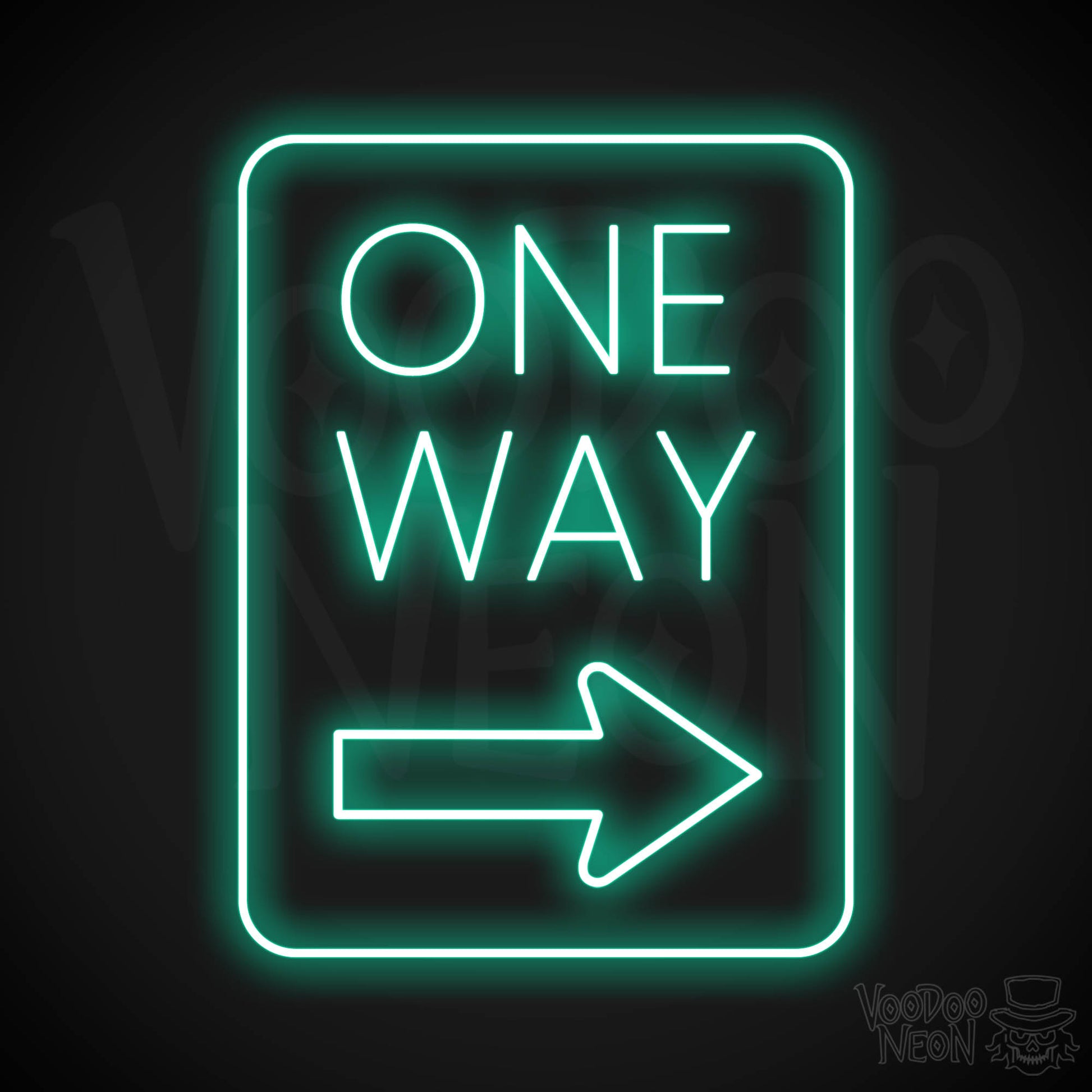 One Way Neon Sign - Light Green