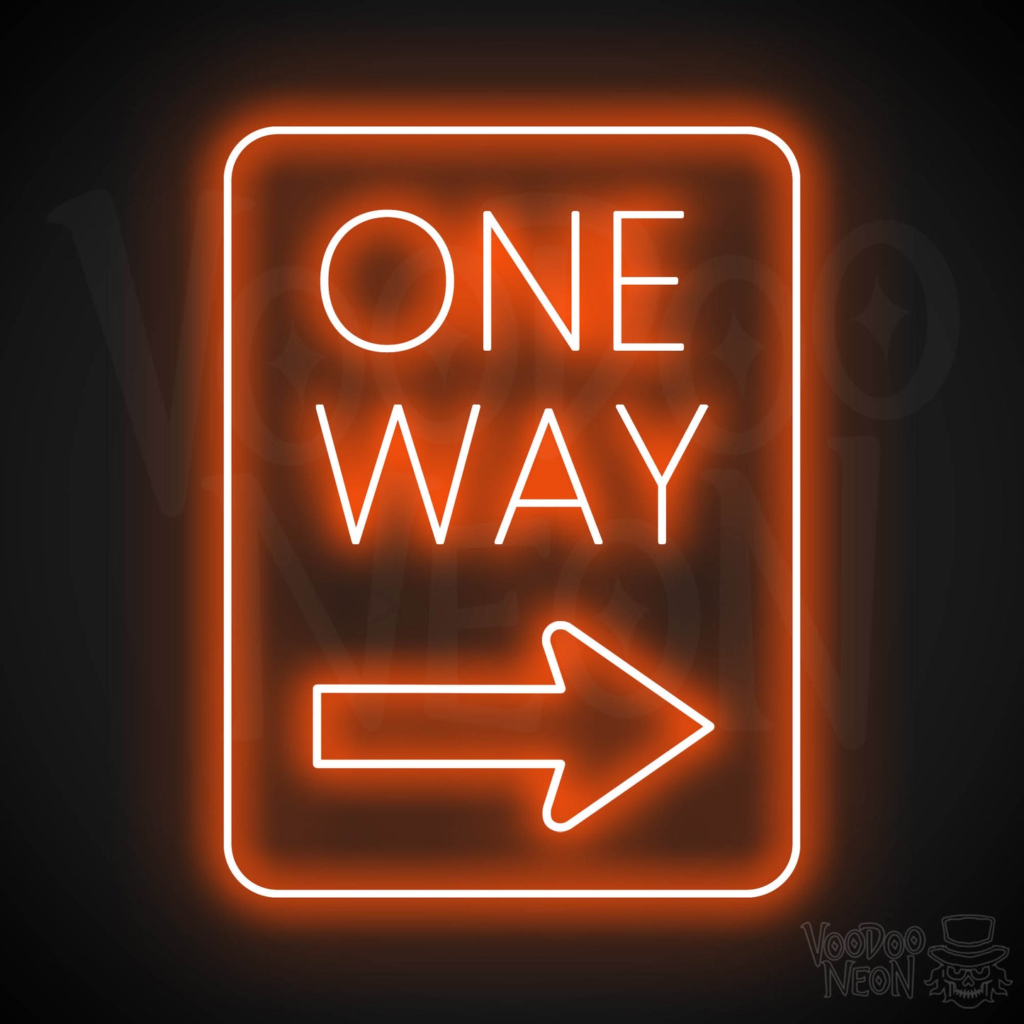 One Way Neon Sign - Orange