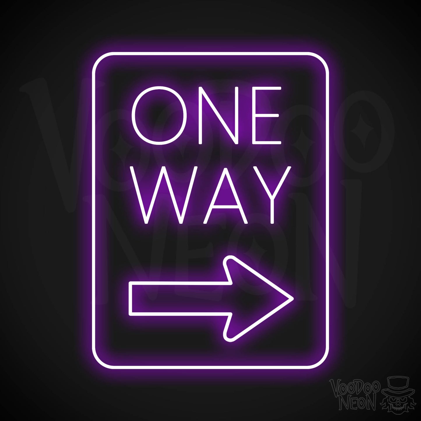 One Way Neon Sign - Purple