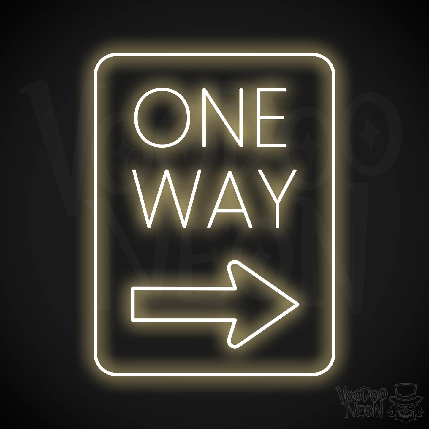 One Way Neon Sign - Warm White