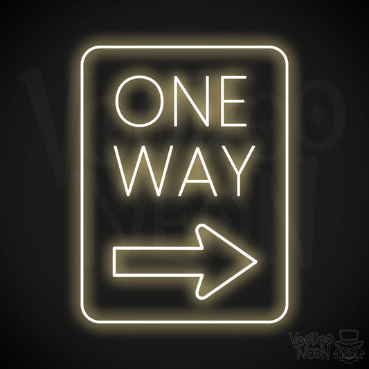 One Way Neon Sign - Warm White