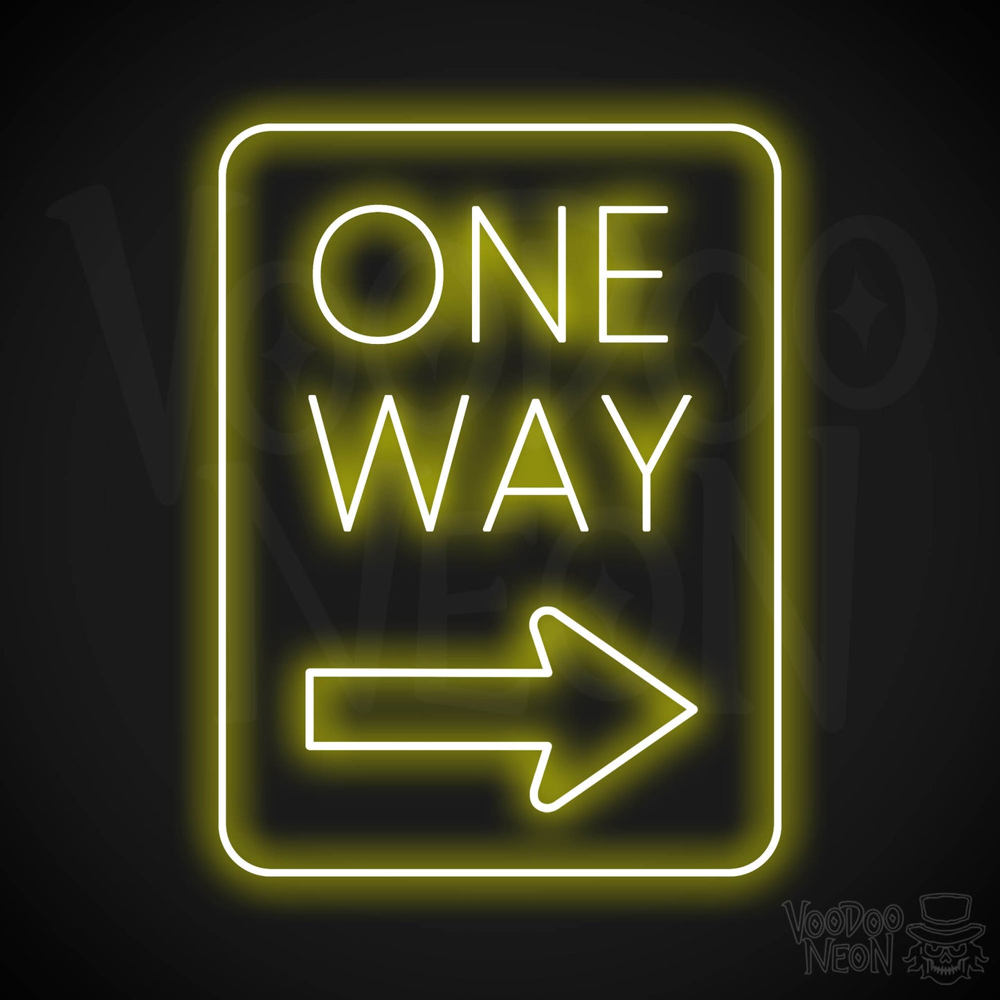 One Way Neon Sign - Yellow