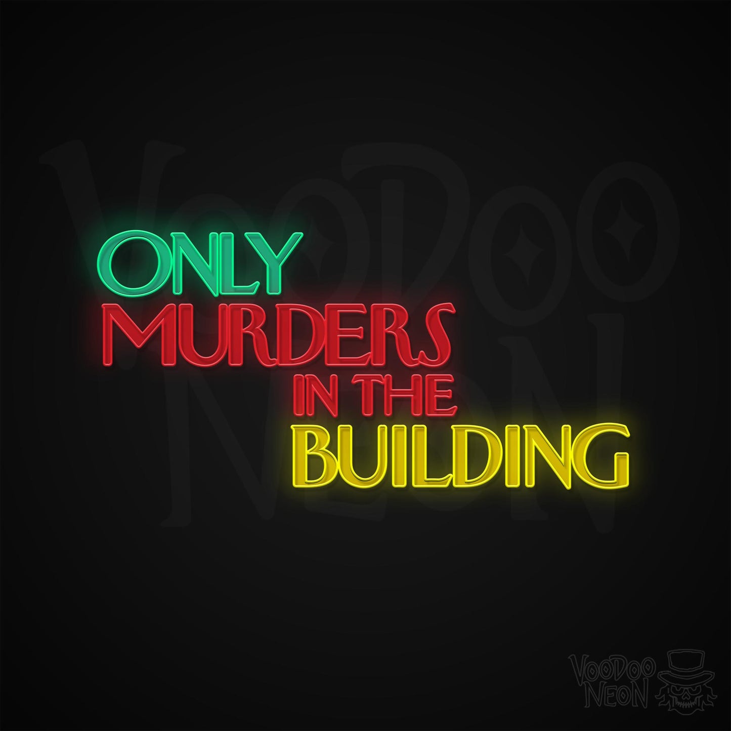 Only Murders In The Building Neon Sign - Multi-Color - Blackwall