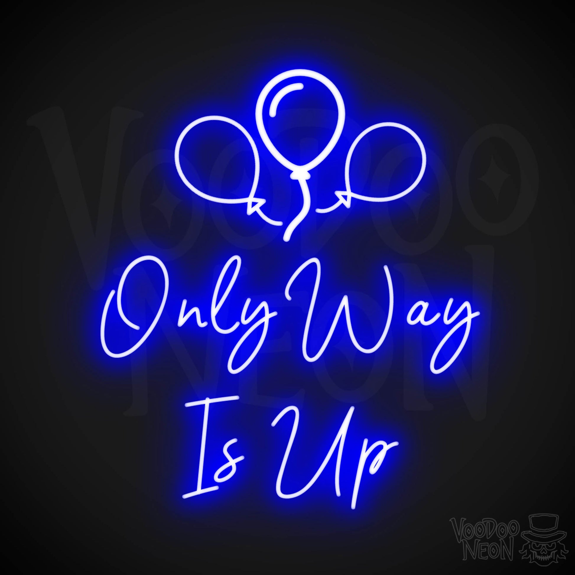 Only Way Is Up Neon Sign - Neon Only Way Is Up Sign - LED Wall Art - Color Dark Blue