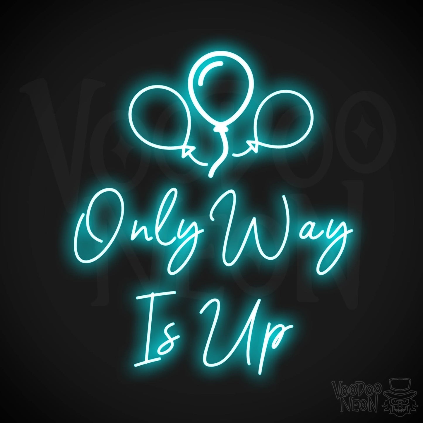 Only Way Is Up Neon Sign - Neon Only Way Is Up Sign - LED Wall Art - Color Ice Blue