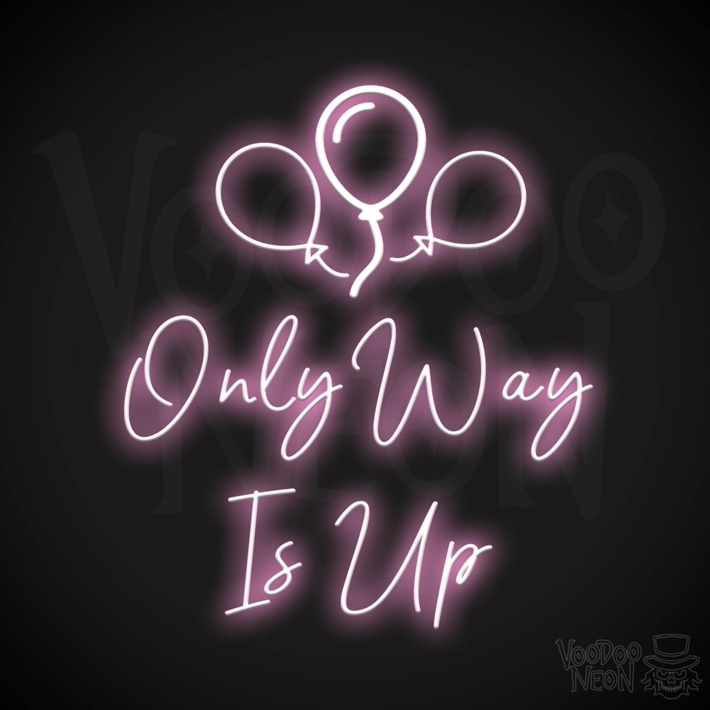 Only Way Is Up Neon Sign - Neon Only Way Is Up Sign - LED Wall Art - Color Light Pink
