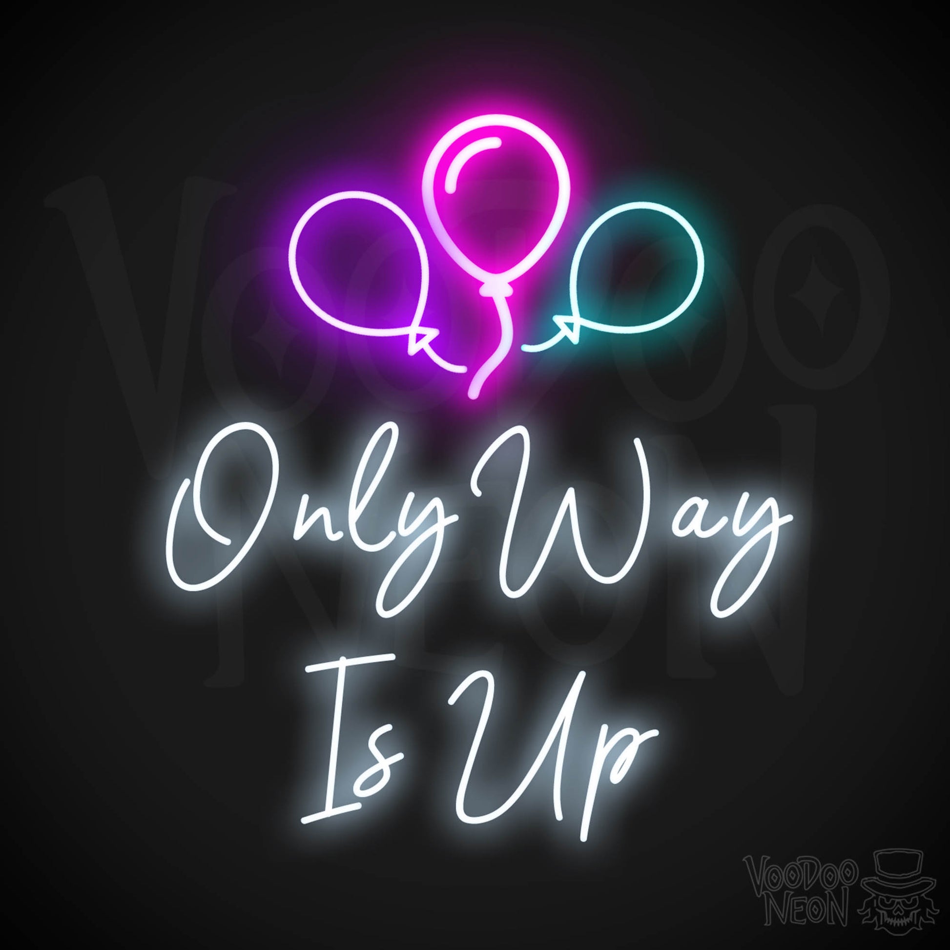 Only Way Is Up Neon Sign - Neon Only Way Is Up Sign - LED Wall Art - Color Multi-Color