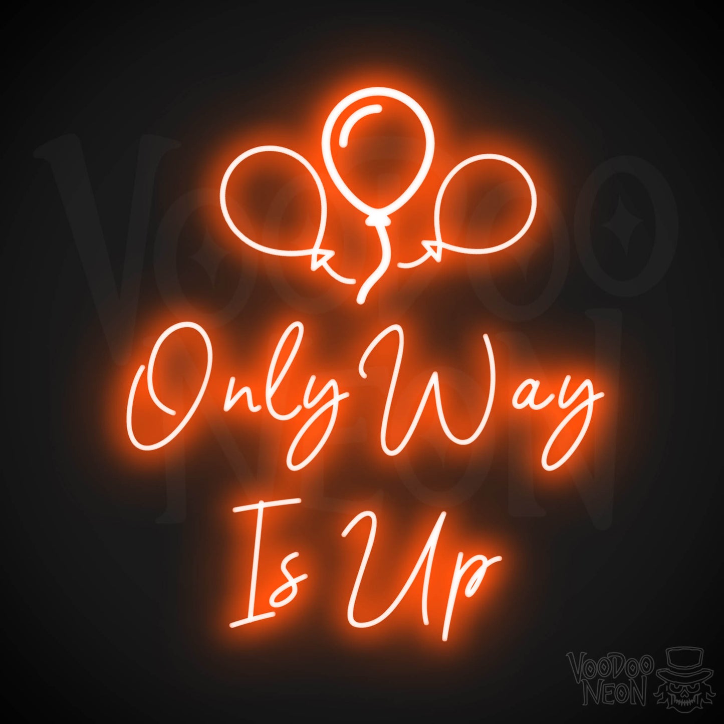 Only Way Is Up Neon Sign - Neon Only Way Is Up Sign - LED Wall Art - Color Orange