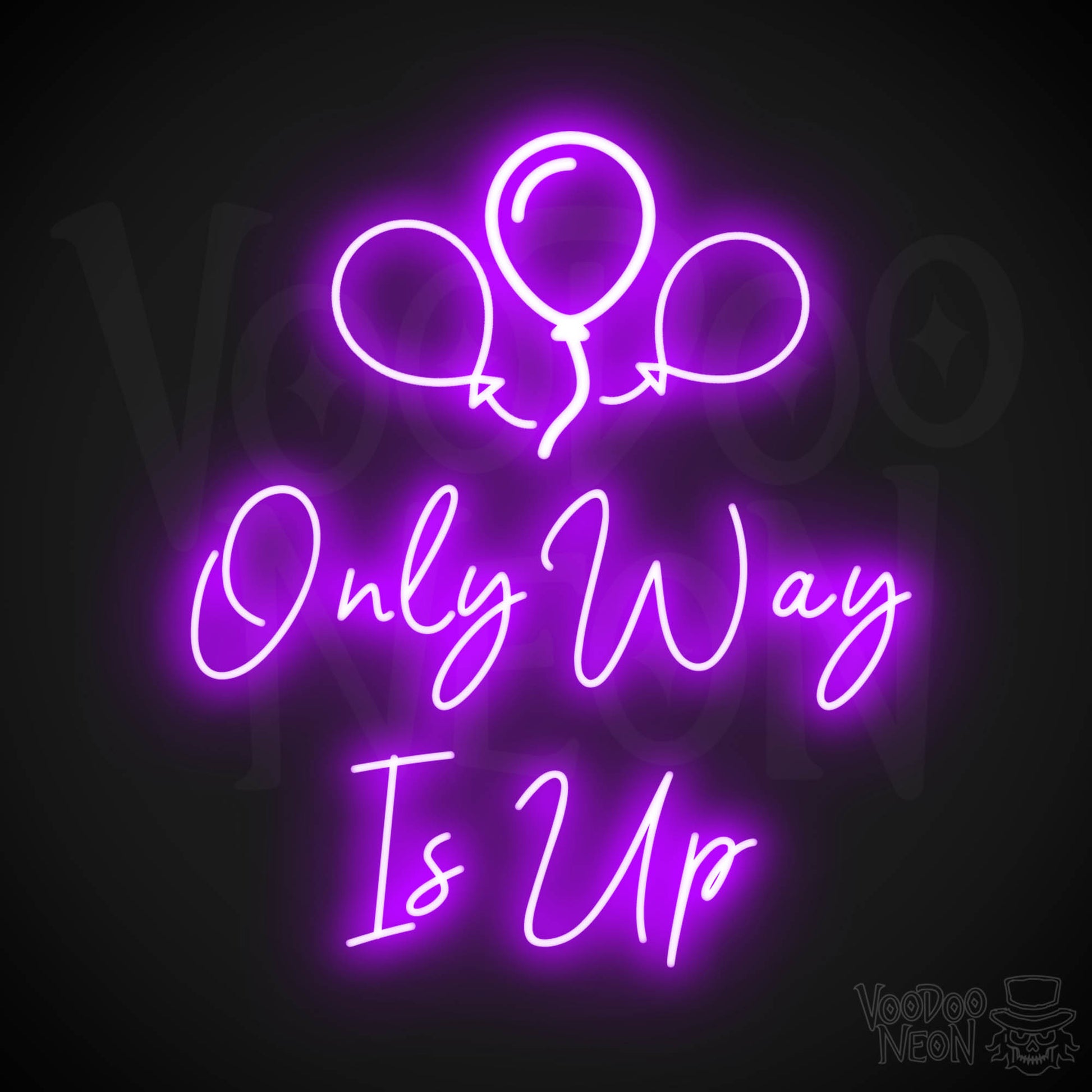 Only Way Is Up Neon Sign - Neon Only Way Is Up Sign - LED Wall Art - Color Purple