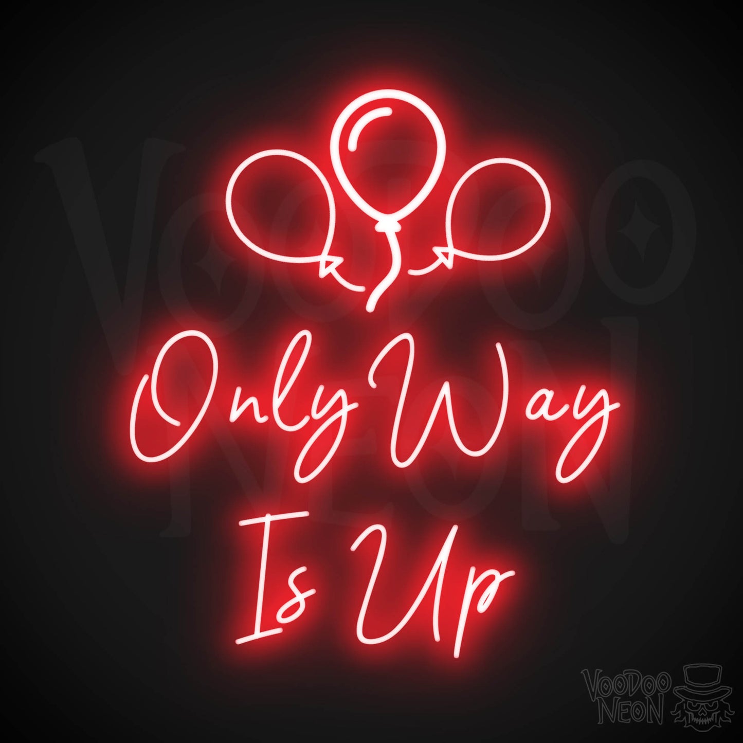 Only Way Is Up Neon Sign - Neon Only Way Is Up Sign - LED Wall Art - Color Red