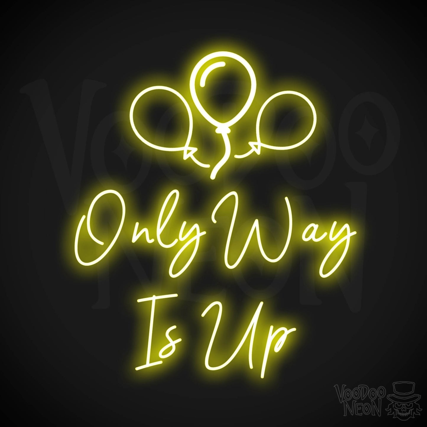 Only Way Is Up Neon Sign - Neon Only Way Is Up Sign - LED Wall Art - Color Yellow