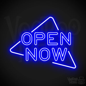 Neon Open Now Shop Sign - Open Now Neon Sign - LED Sign - Color Dark Blue