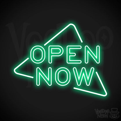 Neon Open Now Shop Sign - Open Now Neon Sign - LED Sign - Color Green