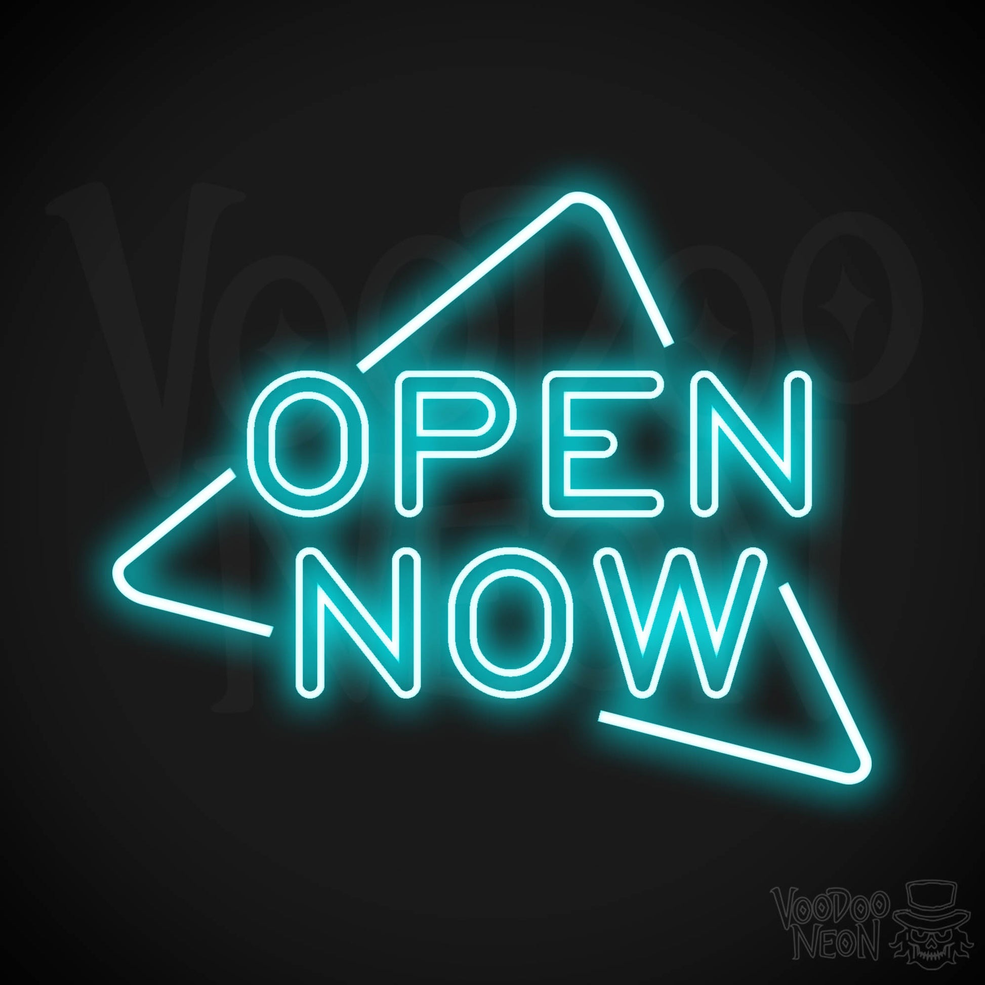 Neon Open Now Shop Sign - Open Now Neon Sign - LED Sign - Color Ice Blue