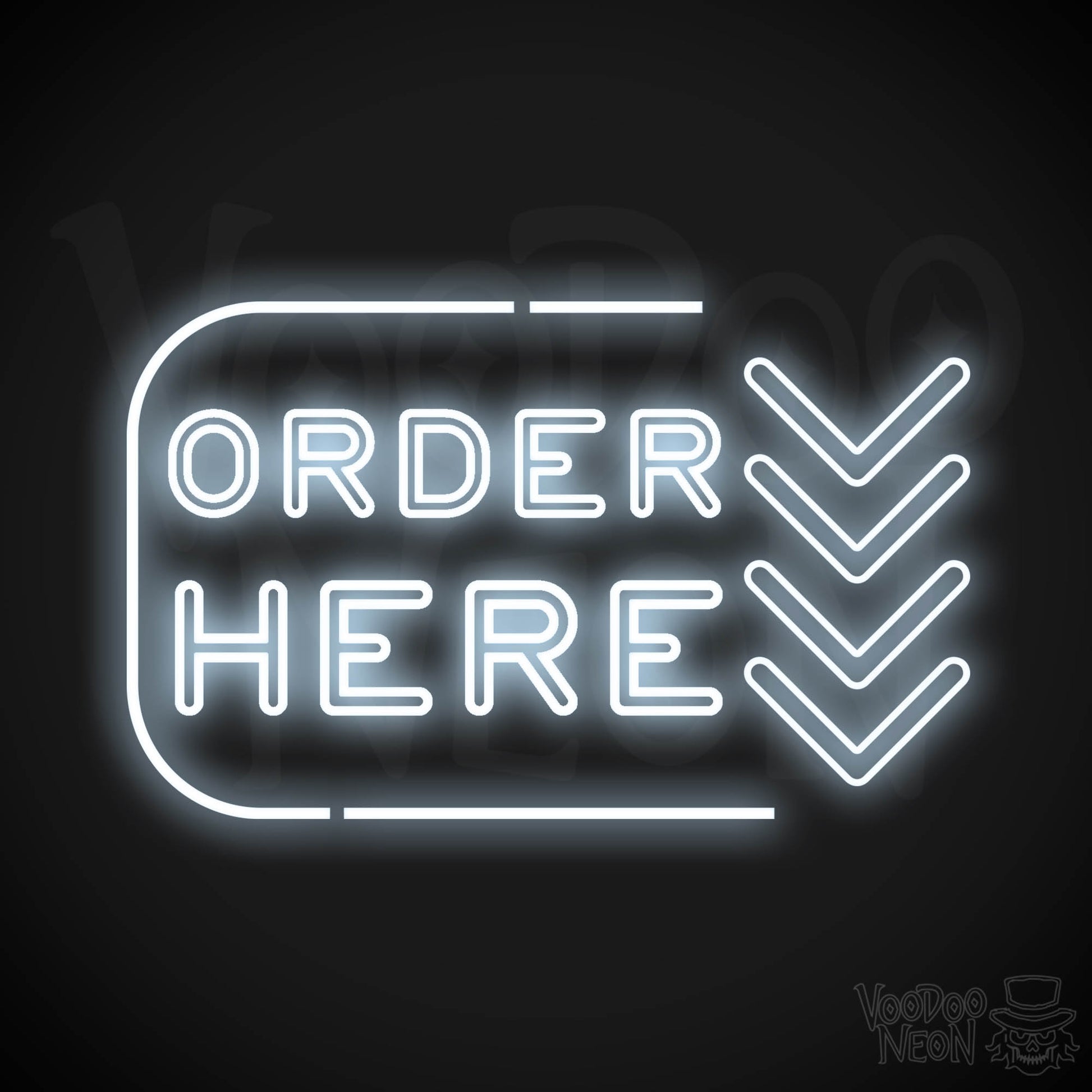 Order Here Neon Sign - Neon Order Here Sign - LED Sign - Color Cool White