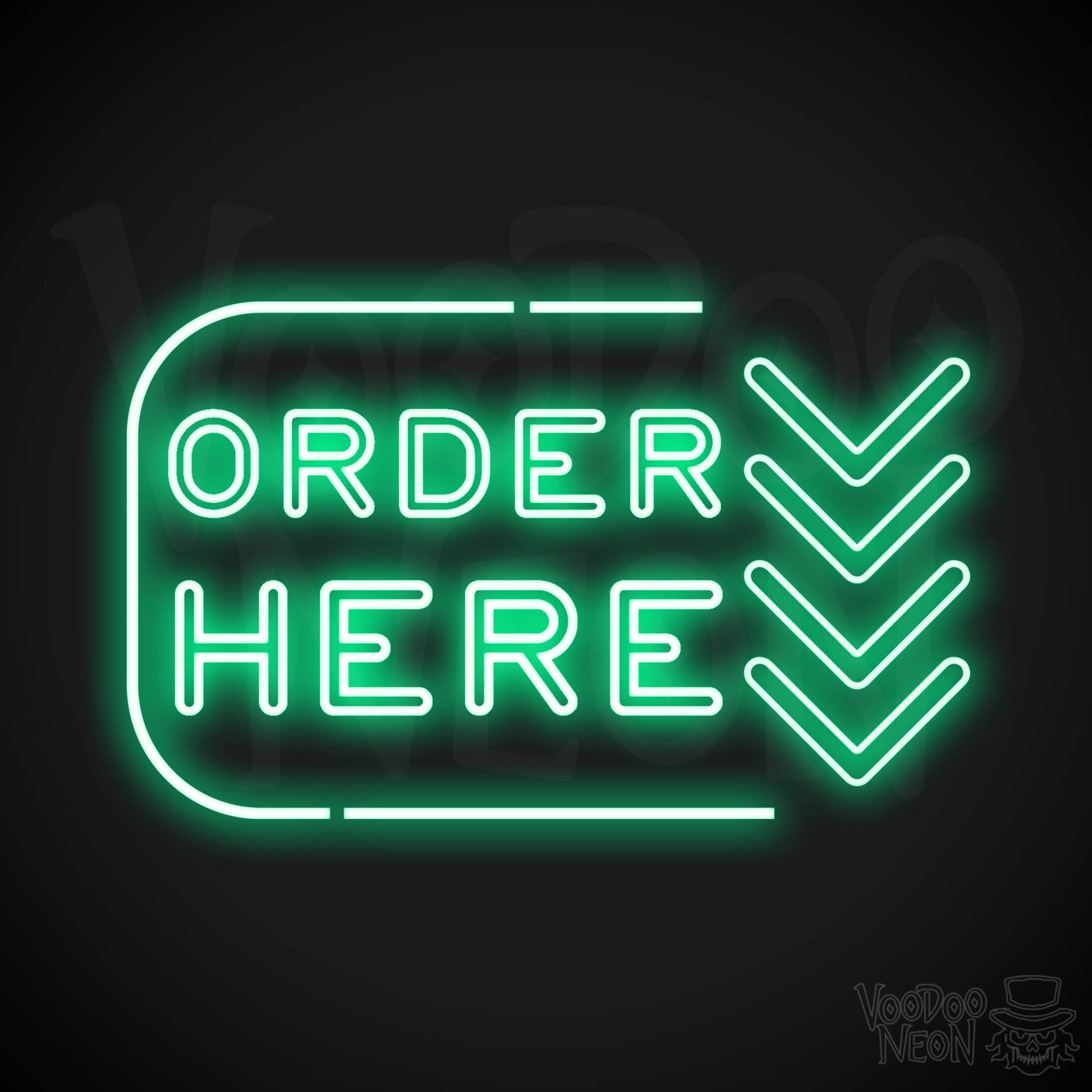 Order Here Neon Sign - Neon Order Here Sign - LED Sign - Color Green