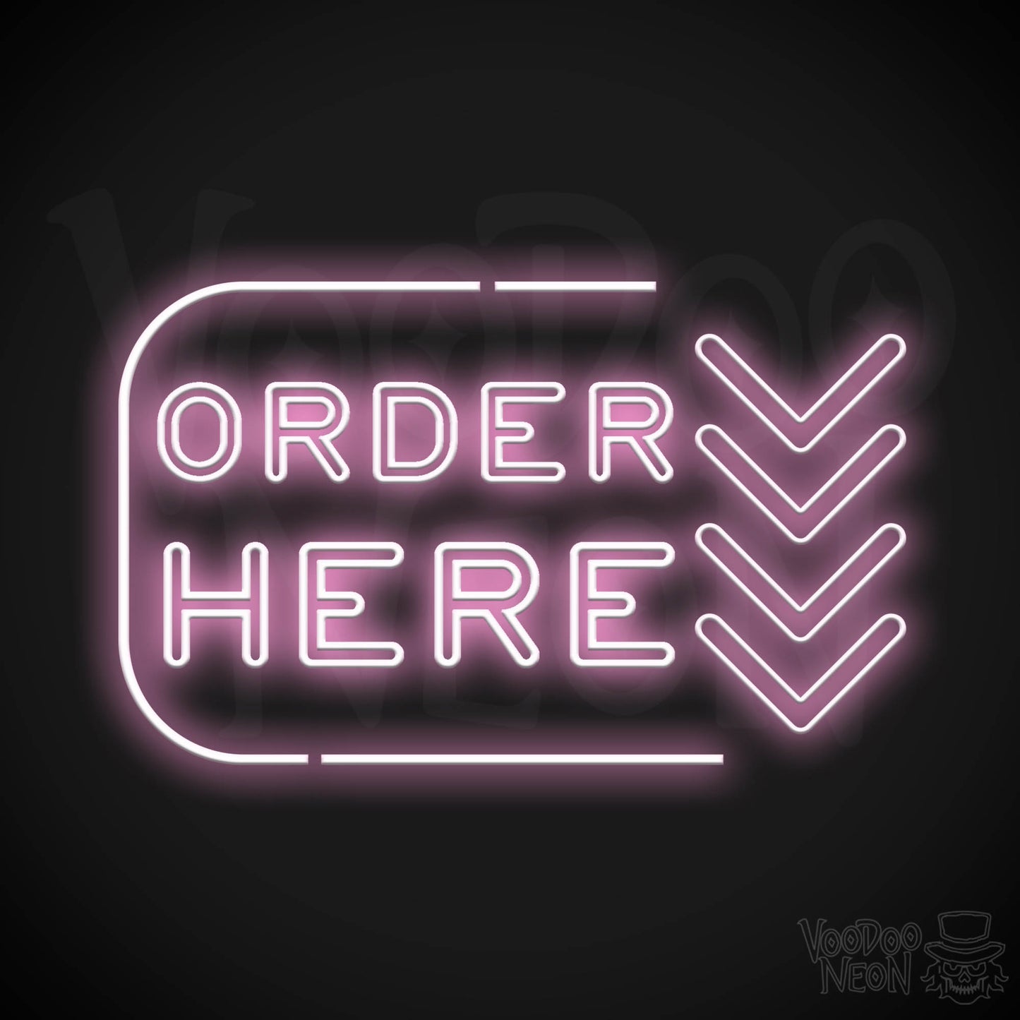 Order Here Neon Sign - Neon Order Here Sign - LED Sign - Color Light Pink