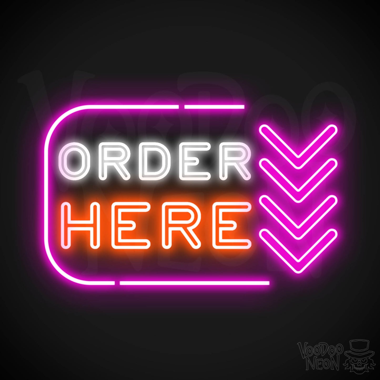 Order Here Neon Sign - Neon Order Here Sign - LED Sign - Color Multi-Color