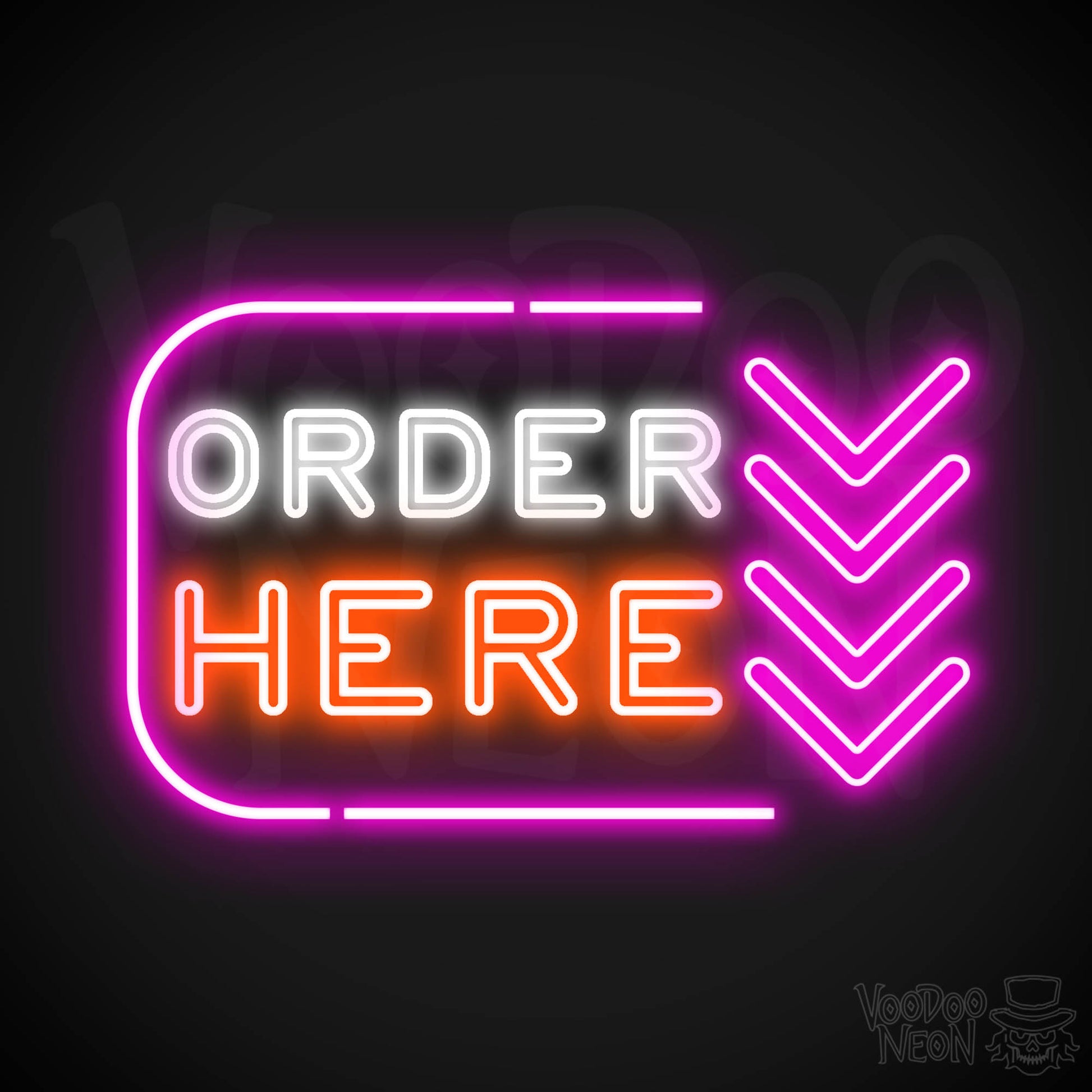 Order Here Neon Sign - Neon Order Here Sign - LED Sign - Color Multi-Color