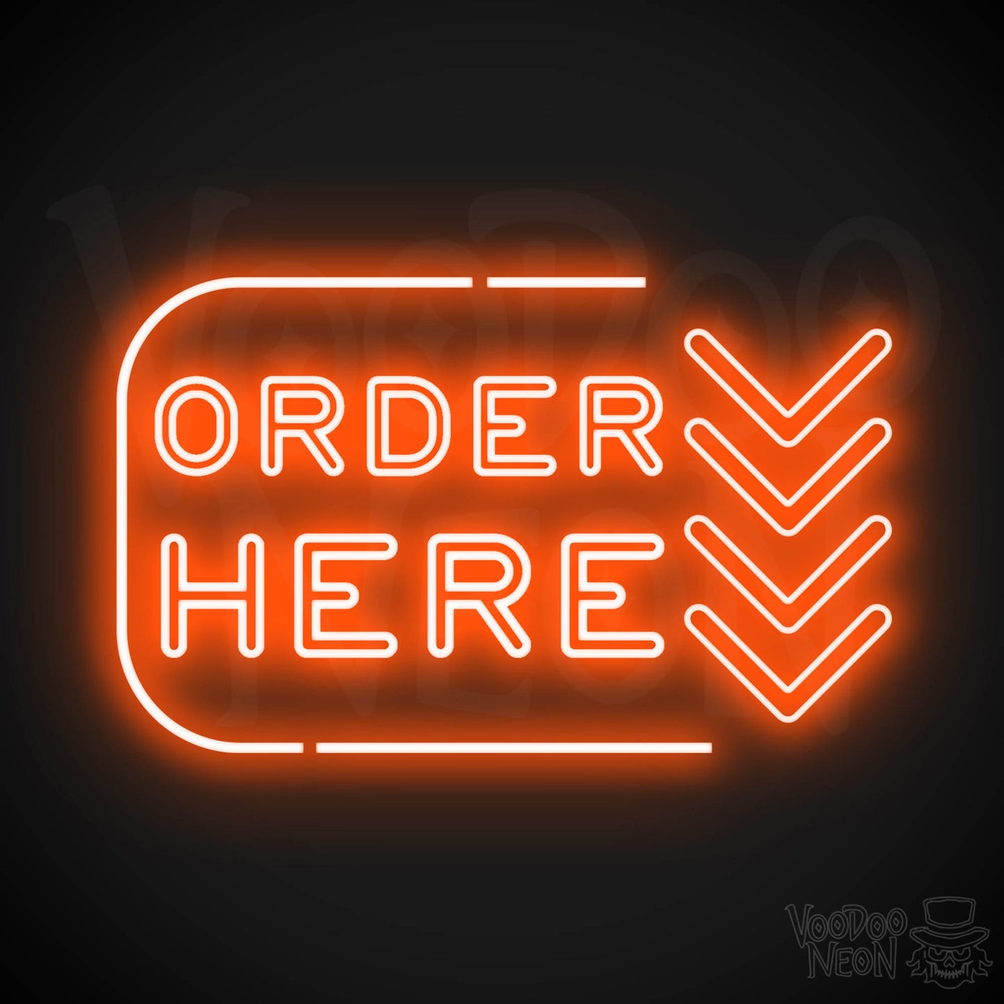 Order Here Neon Sign - Neon Order Here Sign - LED Sign - Color Orange